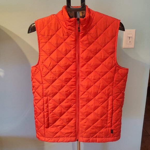 Small Orange Puffer Vest. Zipper, Pocket, Gorpcore, Halloween, Fall Winter DIY - Picture 1 of 12